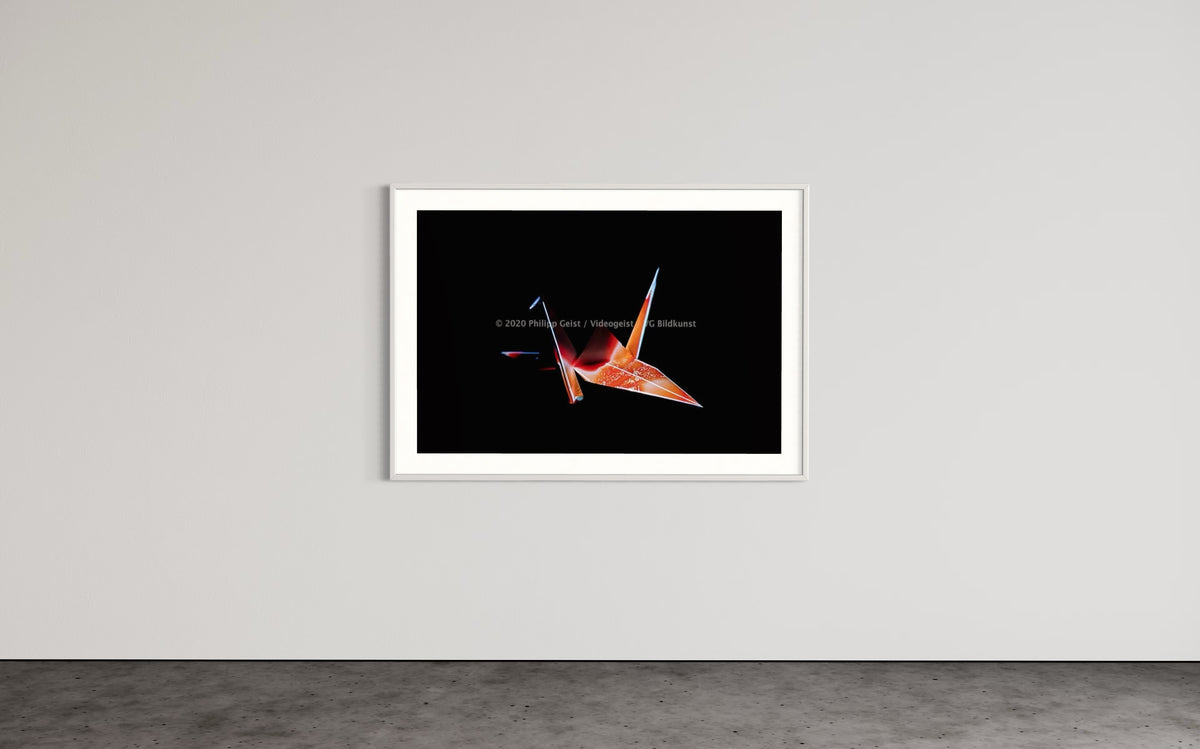 Hidden Places Origami Crane 2020  (signed + Frame)