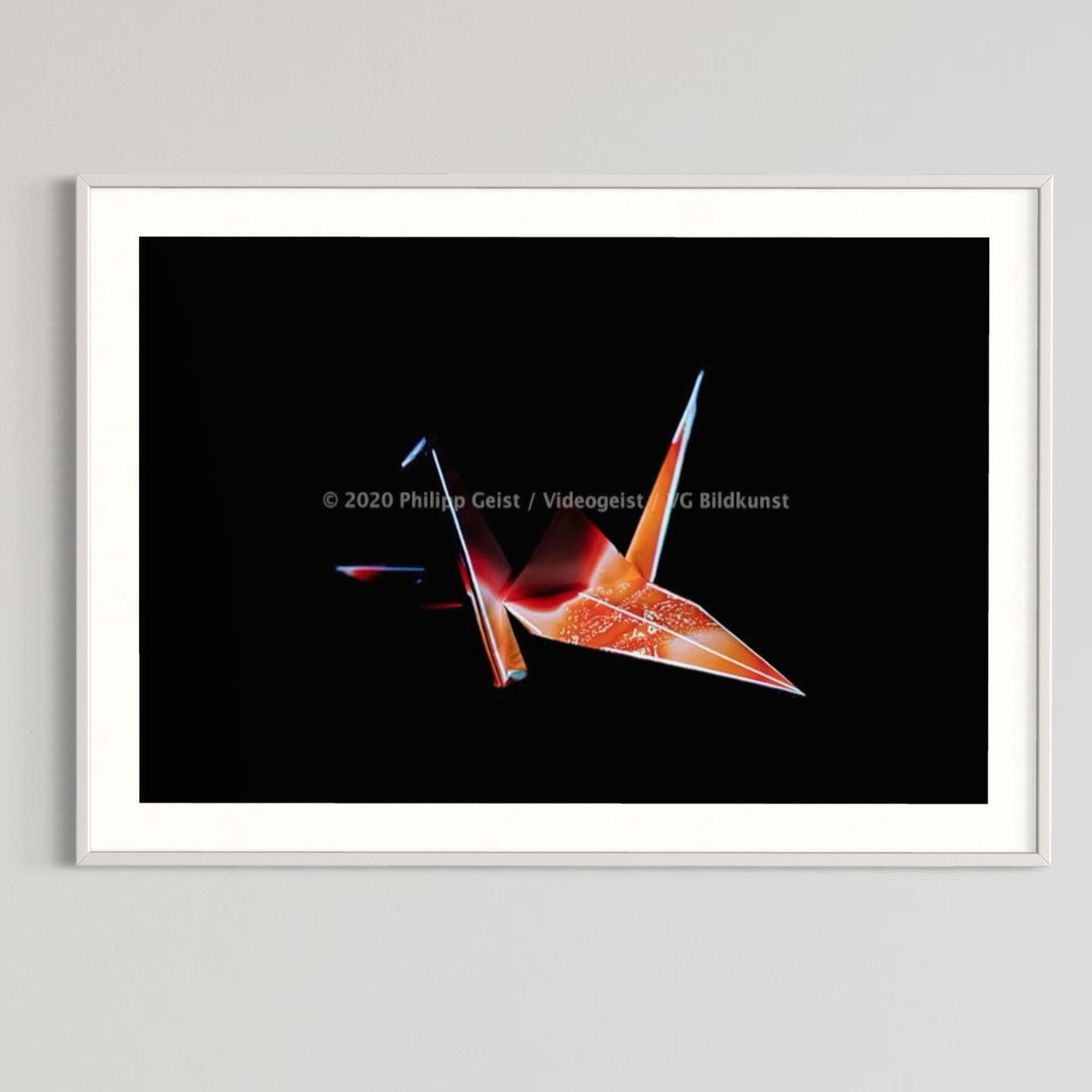 Hidden Places Origami Crane 2020  (signed + Frame)