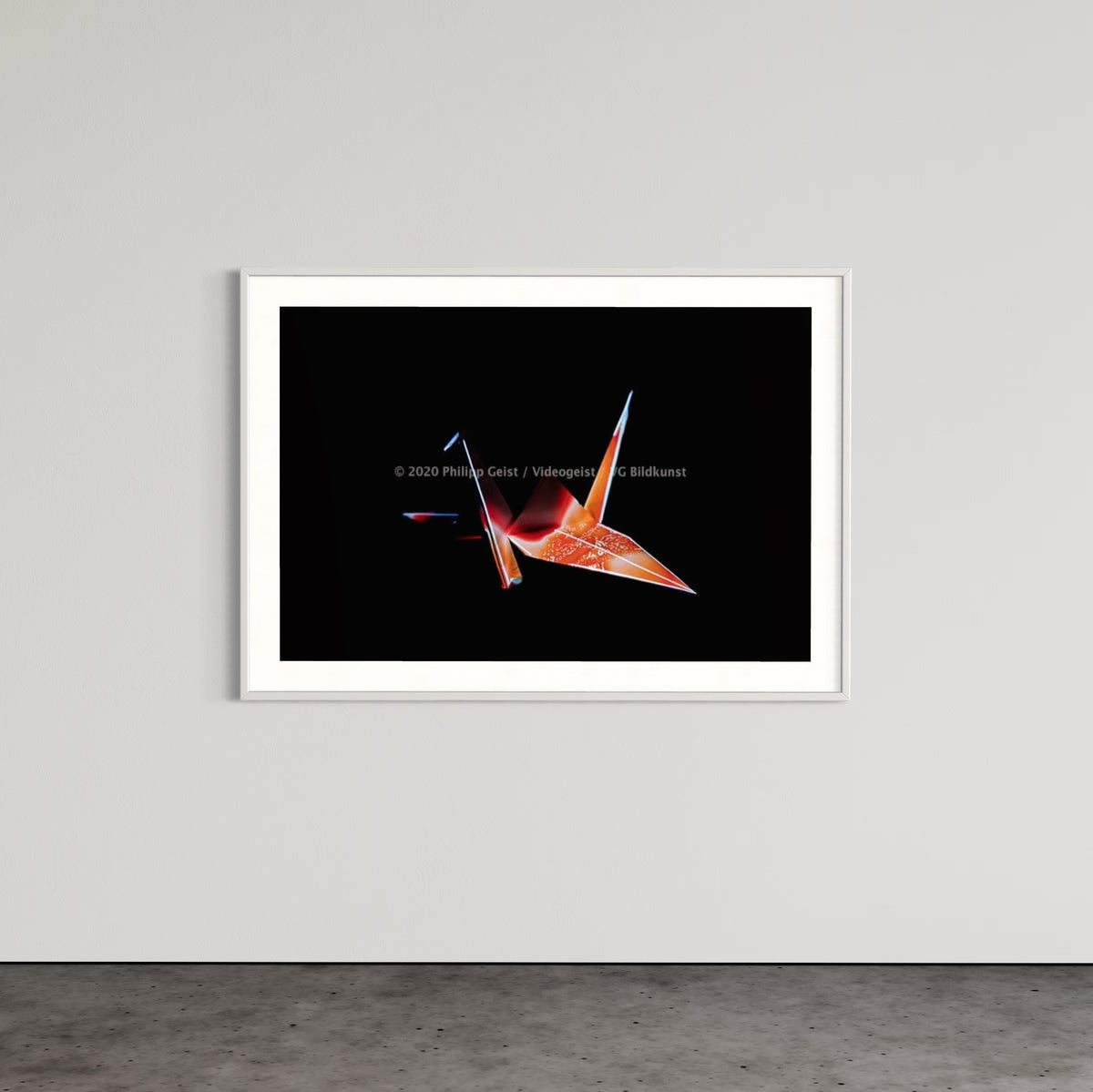 Hidden Places Origami Crane 2020  (signed + Frame)