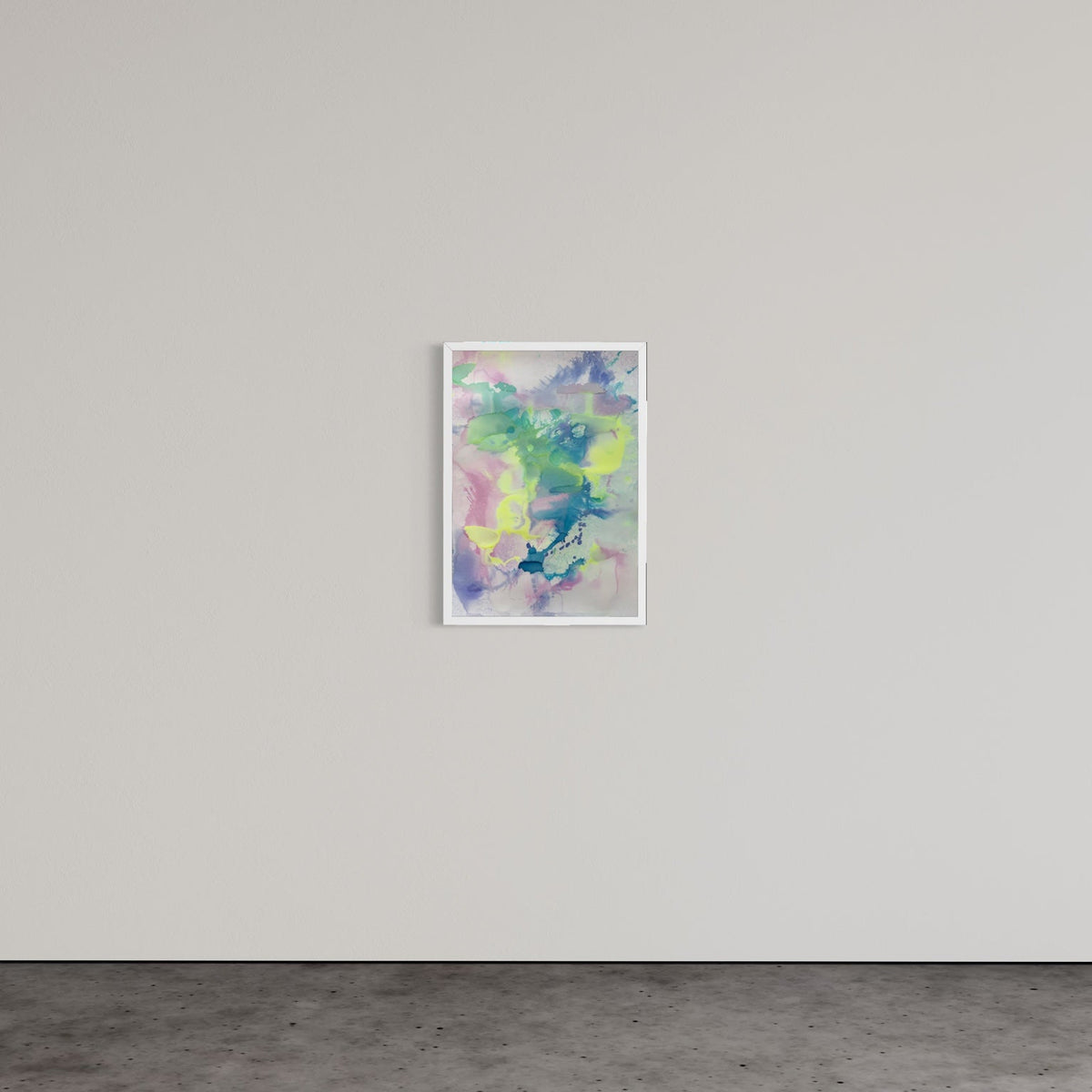 Painting on Paper #673 shown at scale on gallery wall