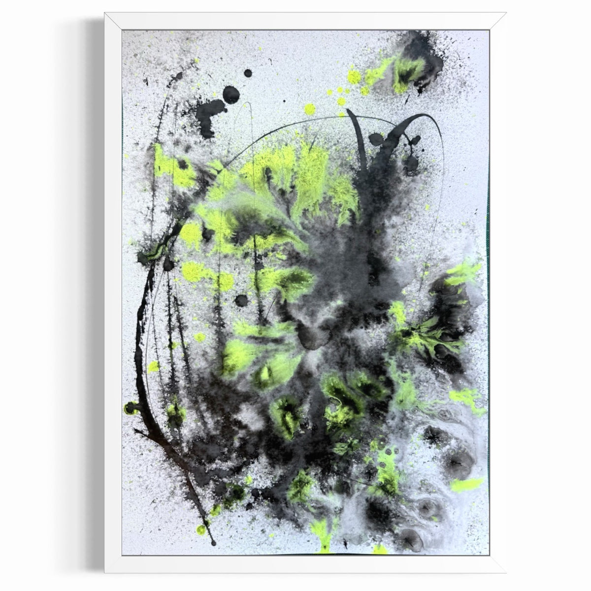 Painting on Paper #672 framed close view