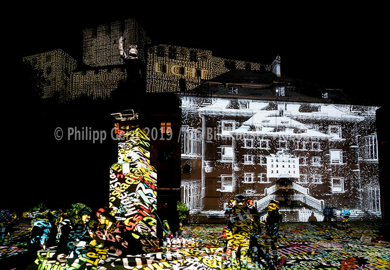 Feldkirch Lichtstadt Alte Dogana & Schattenburg „Feldkirch Fades“ 2018 (signed + Frame)