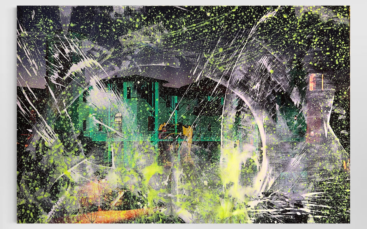 Overpainting on Canvas 2022 // rome „luce luna“ La Festa di Roma Isola Tiberina/ (Insula Tiberina) 2019 video installation