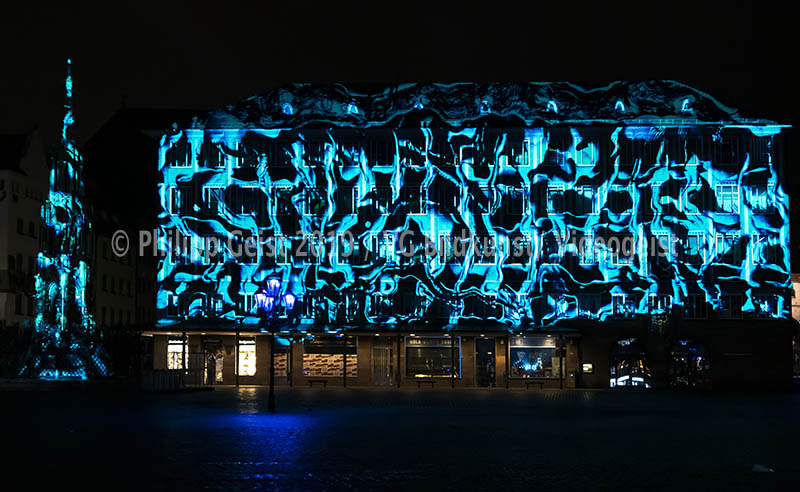 Nürnberg/ Nuremberg Rathaus „Into the Blue“ Blaue Nacht 2017 (signed + Frame)
