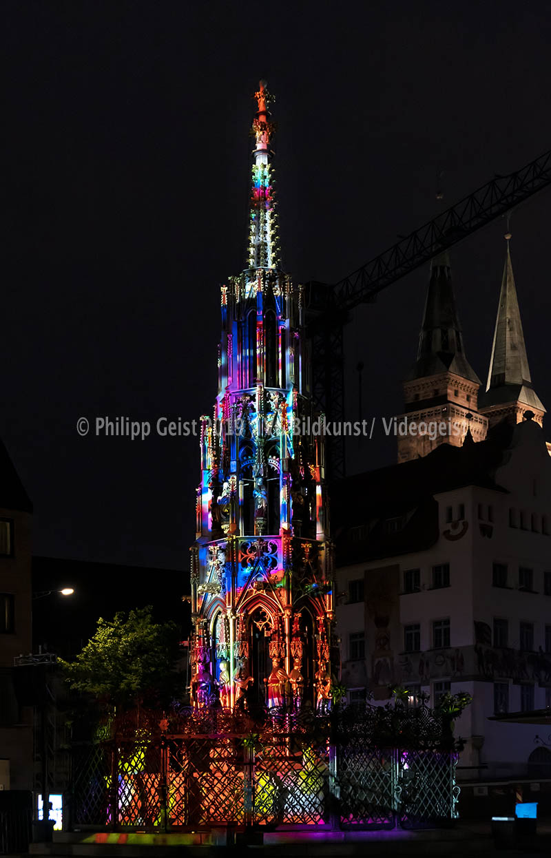 Nürnberg/ Nuremberg Rathaus „Into the Blue“ Blaue Nacht 2017 (signed + Frame)
