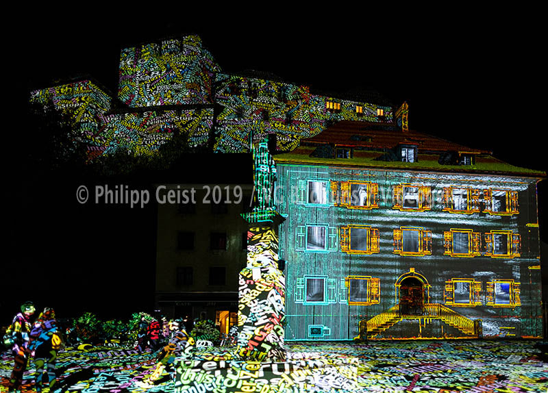 Feldkirch Lichtstadt Alte Dogana & Schattenburg „Feldkirch Fades“ 2018 (signed + Frame)