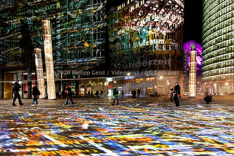 Berlin / Potsdamer / Platz Festival of Lights 2012 "Time Drifts - WORDS OF BERLIN" 10.-21 October 2012 (signed + Frame)