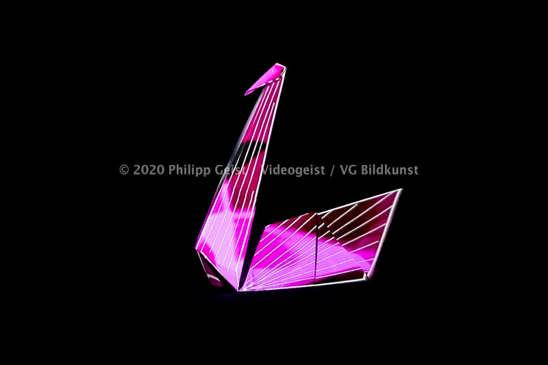 Hidden Places Origami Crane 2020  (signed + Frame)