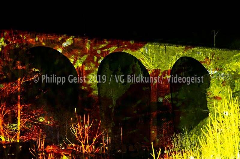 Breitnau Ravennaschlucht Viadukt  WeihnachtsLeuchten 12-14. Dez/ Dec 2014 (signed + Frame)