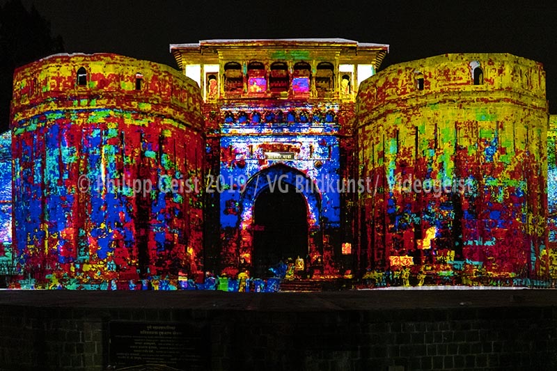 India/ Indien Pune Shaniwarwada Fort Diwali 2016 (signed + Frame)