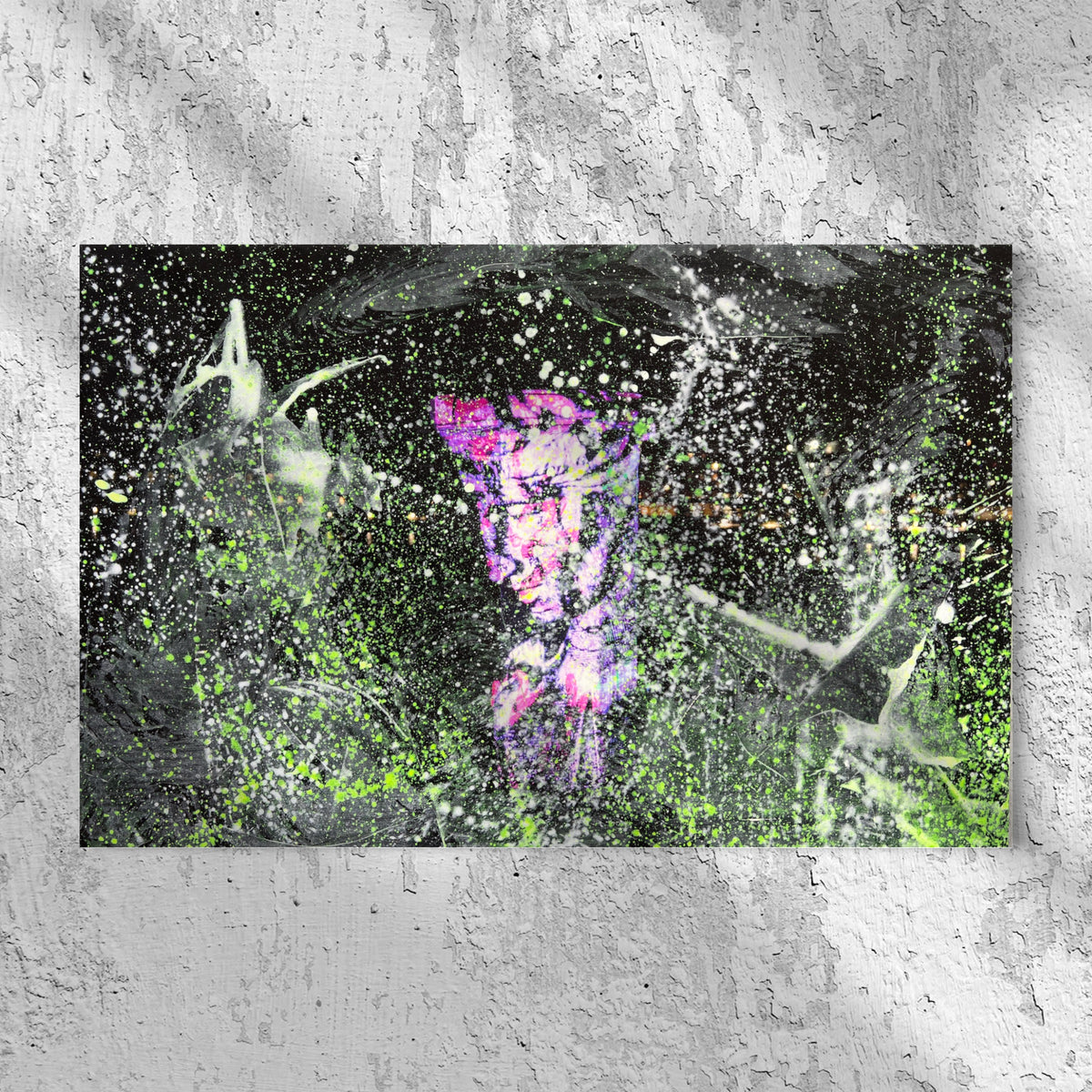 Overpainting on Canvas 2022 // Berlin 2020 Hidden Places  Garbage can/ Mülleimer video installation