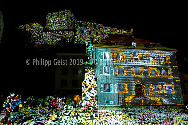Feldkirch Lichtstadt Alte Dogana & Schattenburg „Feldkirch Fades“ 2018 (signed + Frame)