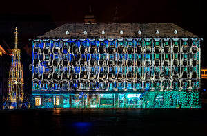 LED Light Frame / Led Leuchtrahmen - Nürnberg/ Nuremberg Rathaus „Into the Blue“ Blaue Nacht 2017 (signed)