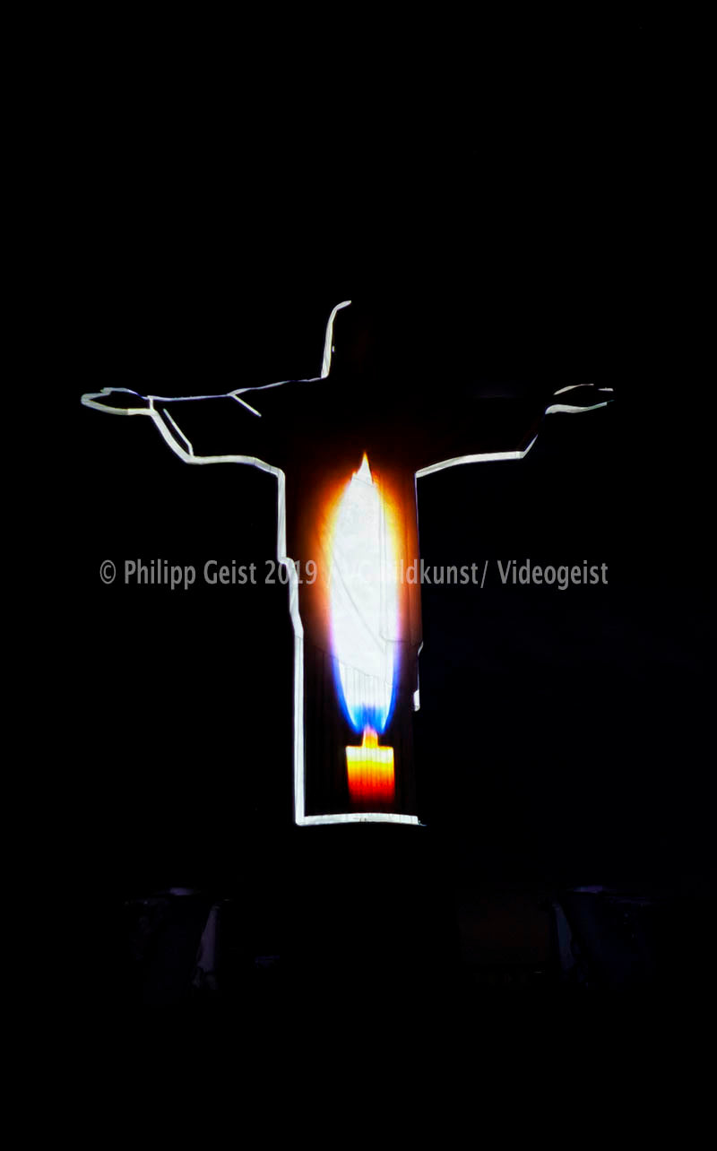 LED Light Frame / Led Leuchtrahmen Cristo Redentor/ Rio de Janeiro 2014  (signed)