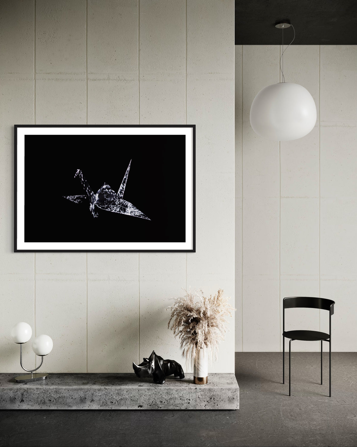 Hidden Places Origami Crane 2020  (signed + Frame)