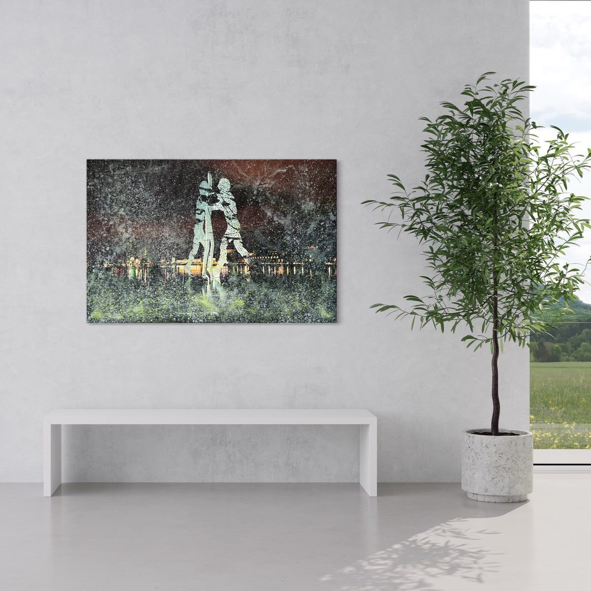 Overpainting on Canvas 2022 // Hidden Places  Molecule Man 2020 video installation