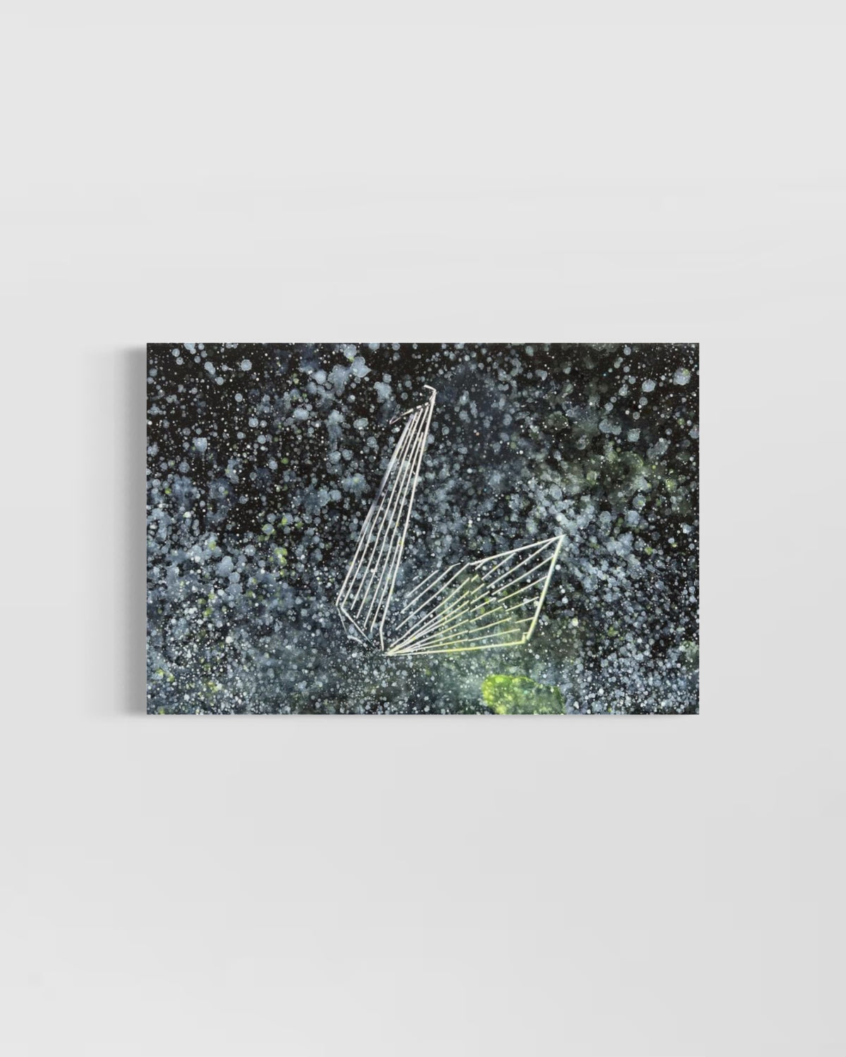 Overpainting on Canvas 2022 // Hidden Places  Origami Crane / Kranich 2020
