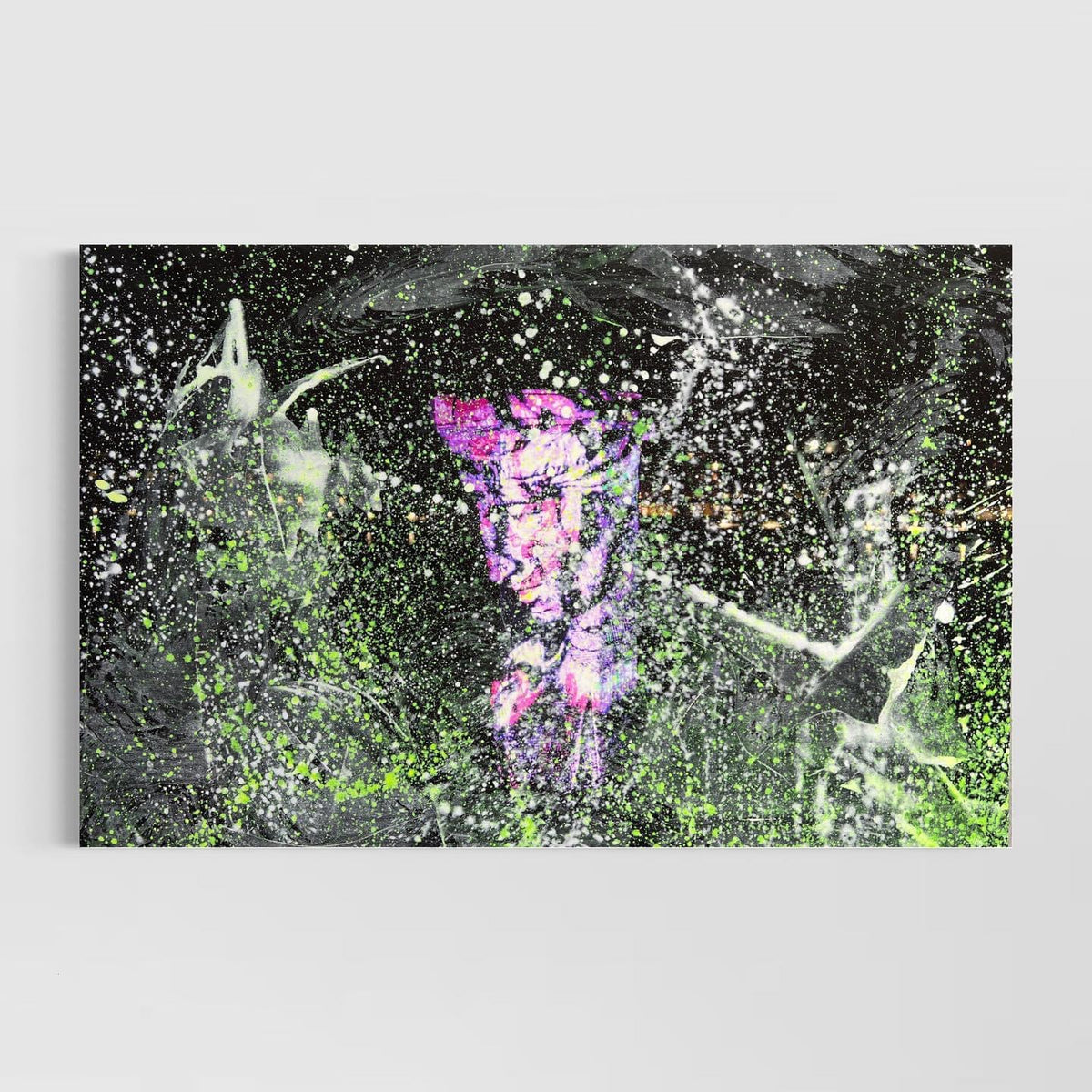 Overpainting on Canvas 2022 // Berlin 2020 Hidden Places  Garbage can/ Mülleimer video installation