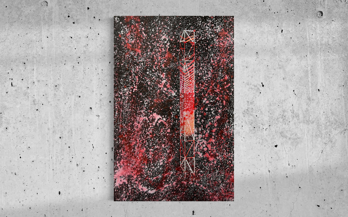 Overpainting Fine Art Print on Canvas 2022  Berlin 2020 Hidden Places // Strassenpfosten/ street post 2020 video Installation