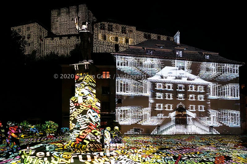 Feldkirch Lichtstadt Alte Dogana & Schattenburg „Feldkirch Fades“ 2018 (signed + Frame)