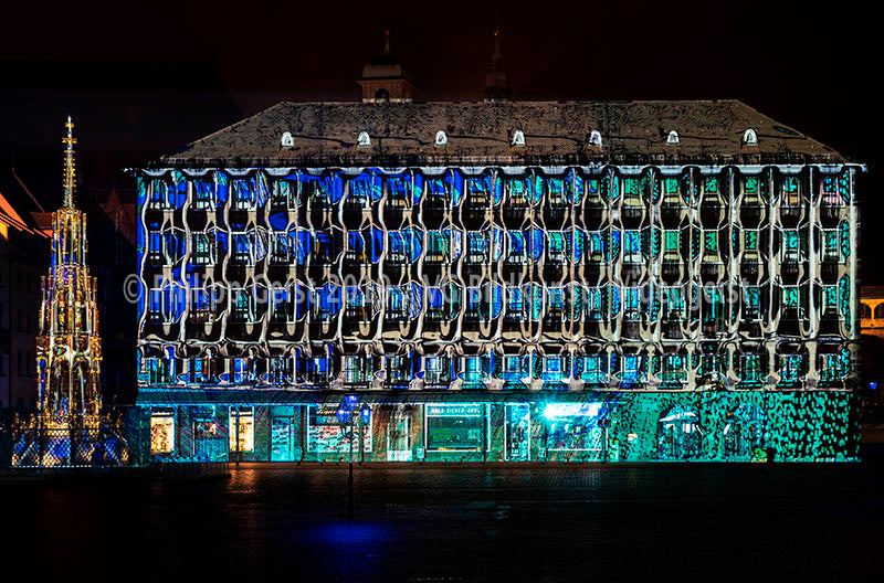 Nürnberg/ Nuremberg Rathaus „Into the Blue“ Blaue Nacht 2017 (signed + Frame)