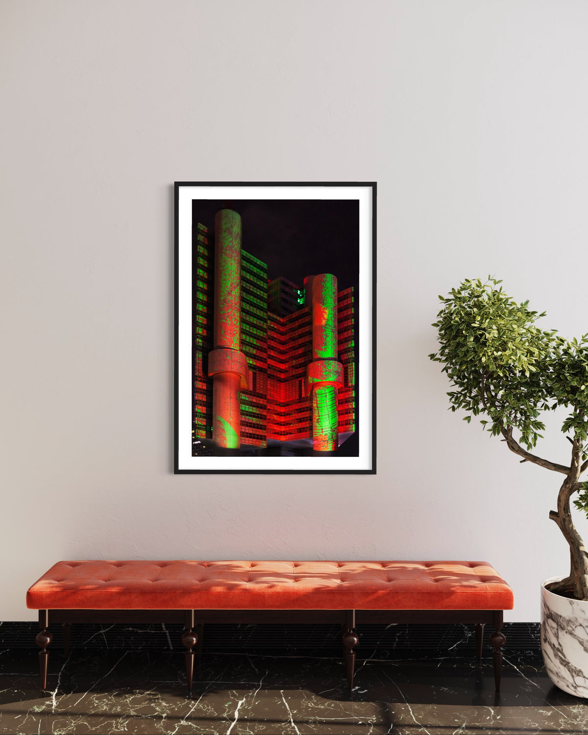 Munich/ München GREEN BUILDING 2015 HVB Tower 2015 (signed + Frame)
