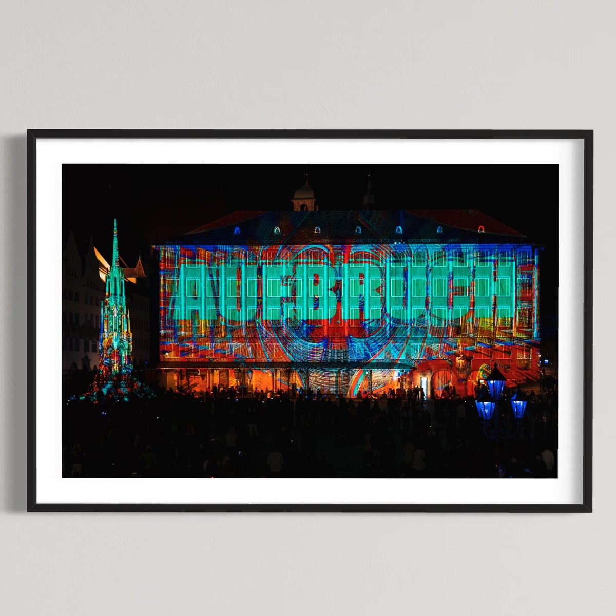 Nürnberg/ Nuremberg Rathaus „Into the Blue“ Blaue Nacht 2017 (signed + Frame)