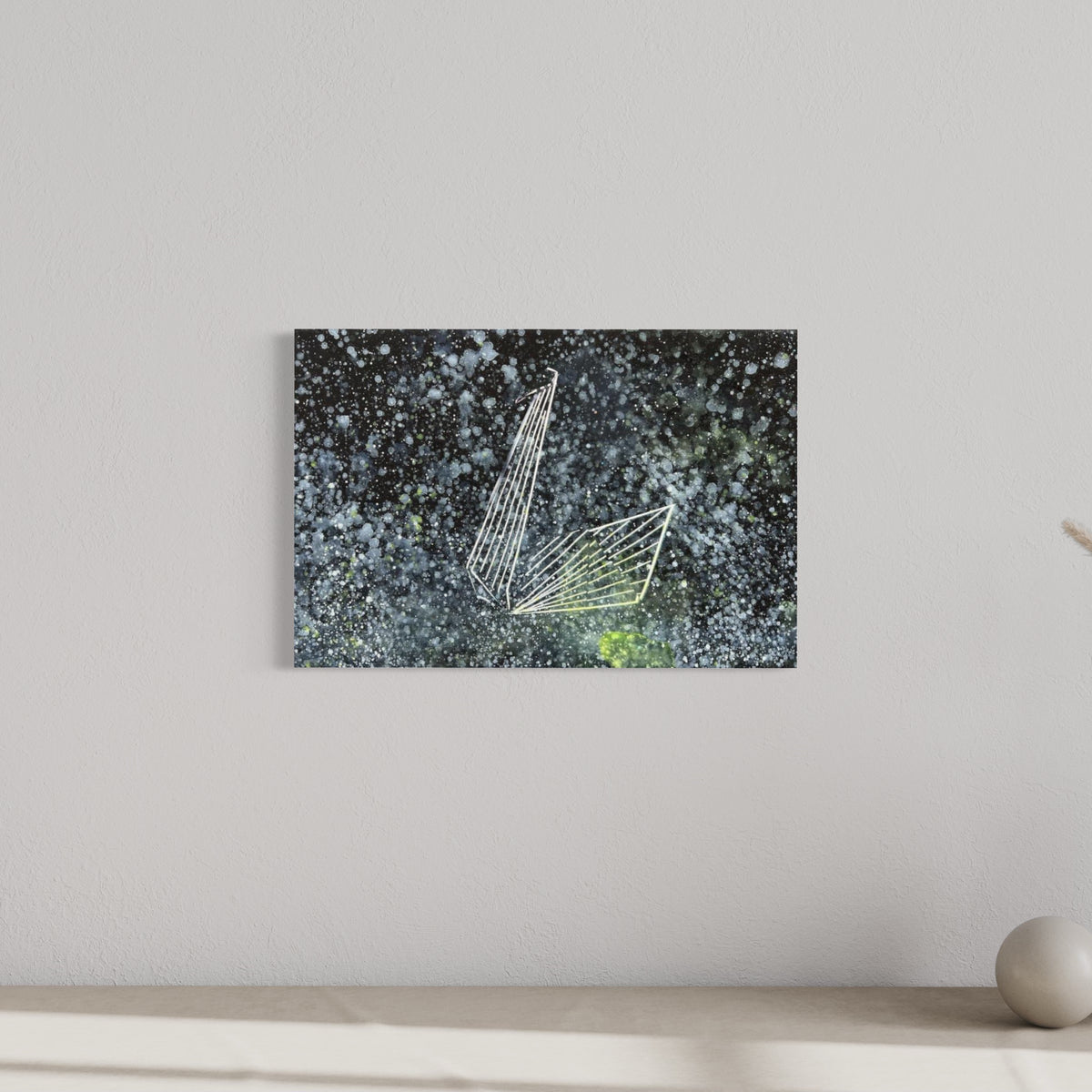 Overpainting on Canvas 2022 // Hidden Places  Origami Crane / Kranich 2020