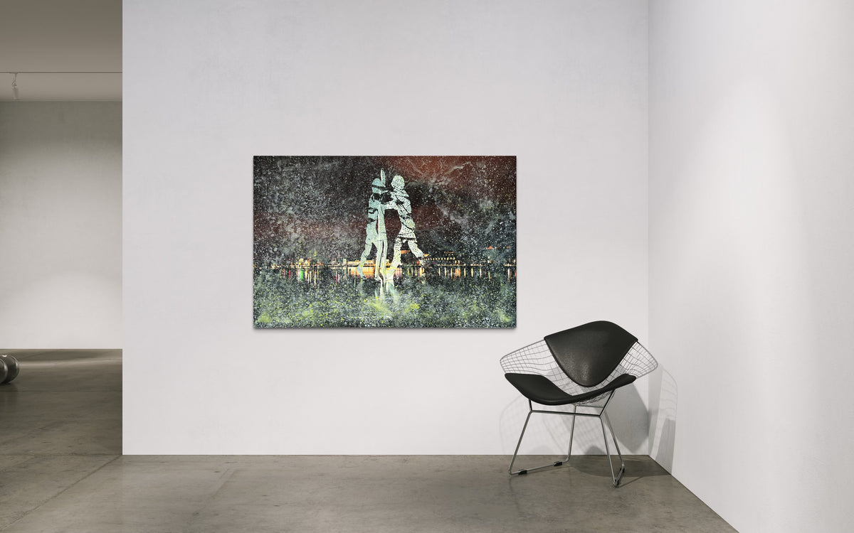Overpainting on Canvas 2022 // Hidden Places  Molecule Man 2020 video installation