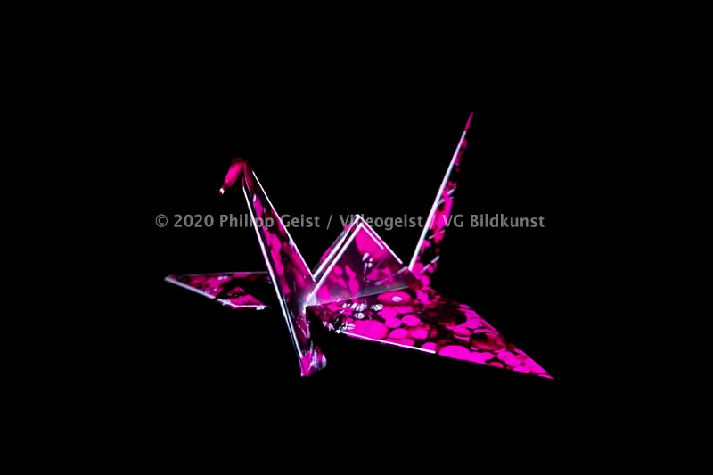 Hidden Places Origami Crane 2020  (signed + Frame)