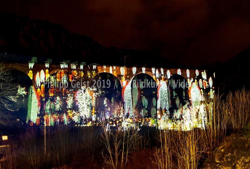 Breitnau Ravennaschlucht Viadukt  WeihnachtsLeuchten 12-14. Dez/ Dec 2014 (signed + Frame)