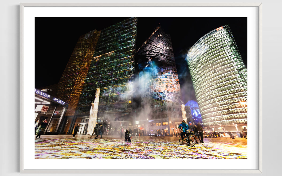 Berlin / Potsdamer / Platz Festival of Lights 2012 "Time Drifts - WORDS OF BERLIN" 10.-21 October 2012  (signed + Frame)