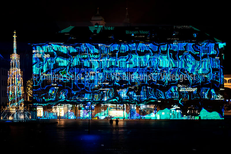Nürnberg/ Nuremberg Rathaus „Into the Blue“ Blaue Nacht 2017 (signed + Frame)