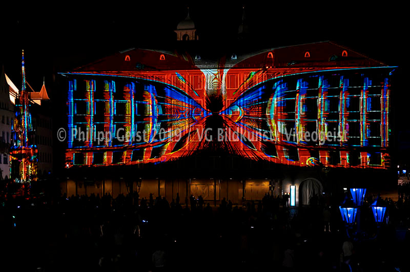Nürnberg/ Nuremberg Rathaus „Into the Blue“ Blaue Nacht 2017 (signed + Frame)