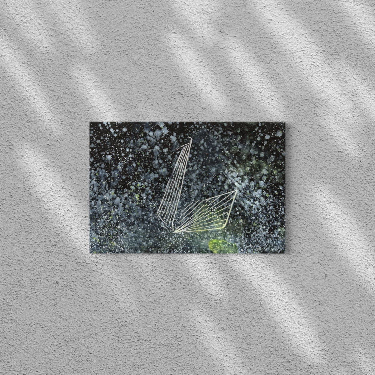 Overpainting on Canvas 2022 // Hidden Places  Origami Crane / Kranich 2020