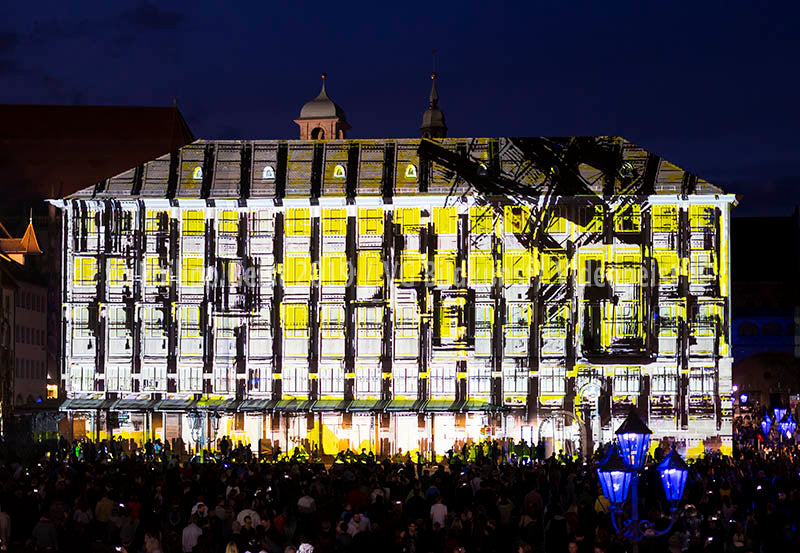 Nürnberg/ Nuremberg Rathaus „Into the Blue“ Blaue Nacht 2017 (signed + Frame)
