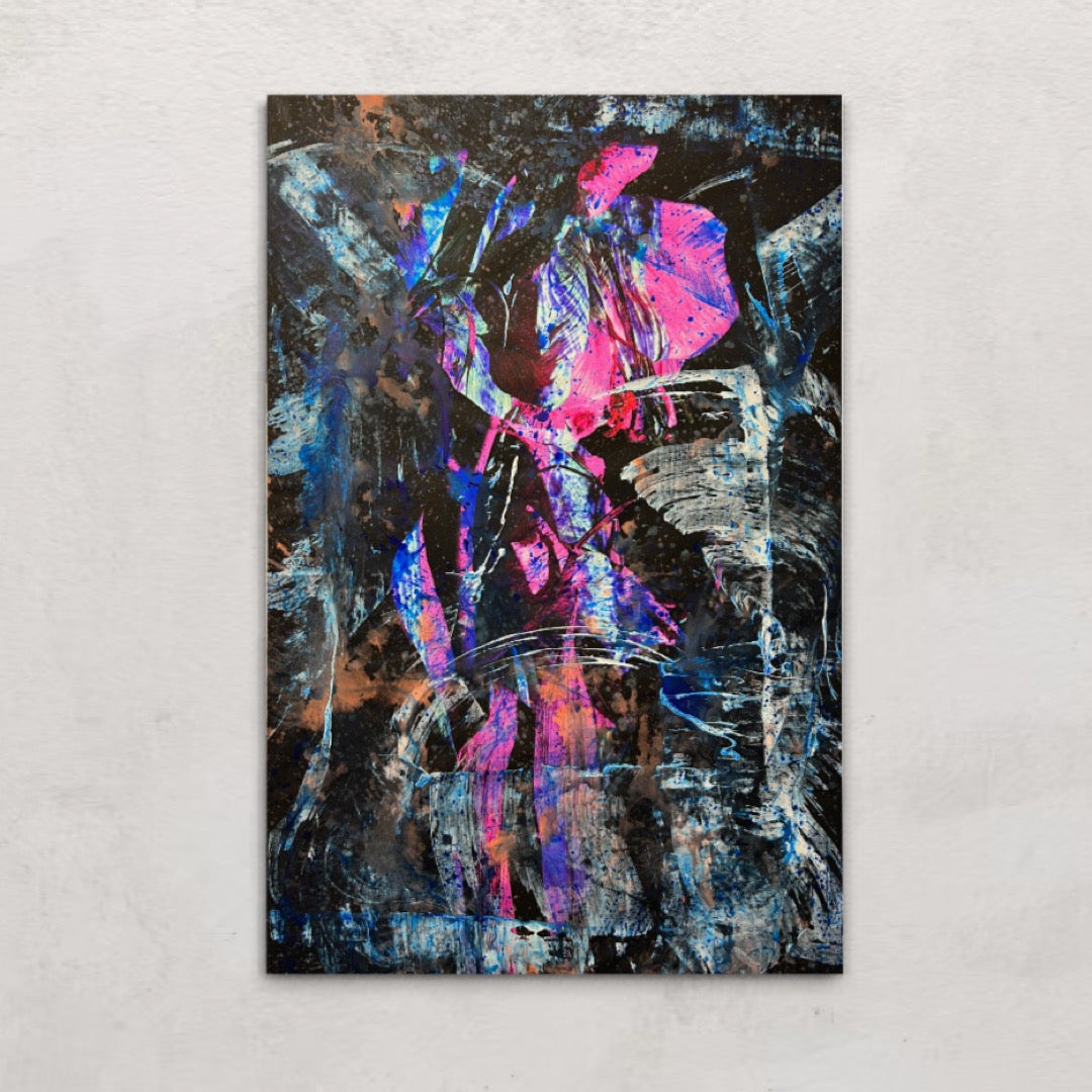 Overpainting Fine Art Print on Canvas 2022  Hidden Places Lilie/ lily Flower 2019 video installation