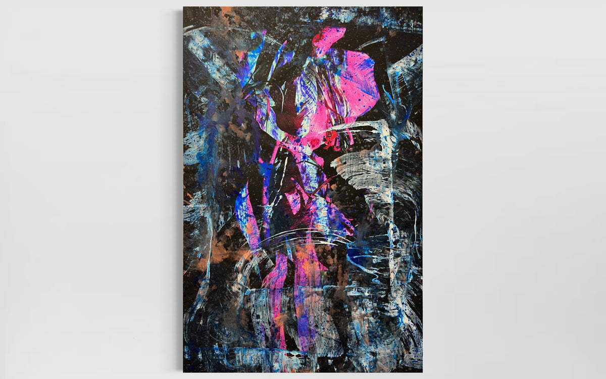 Overpainting Fine Art Print on Canvas 2022  Hidden Places Lilie/ lily Flower 2019 video installation
