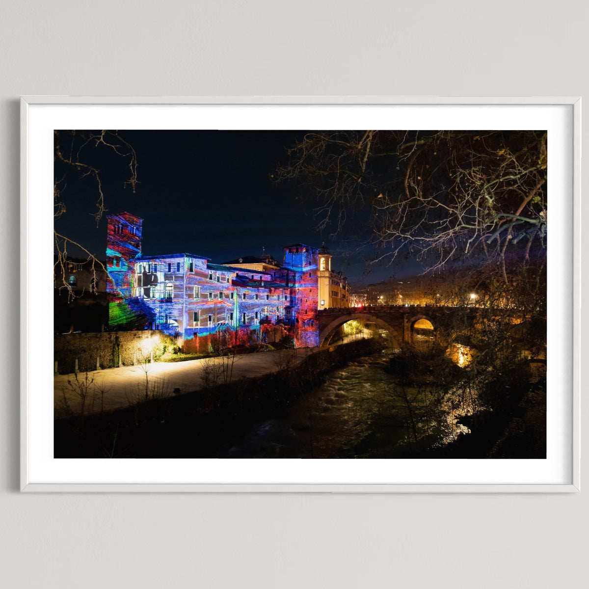 Rome/ Rom Tiberina Luce Luna 2019 (signed + Frame)