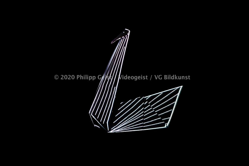 Hidden Places Origami Swan 2020  (signed + Frame)