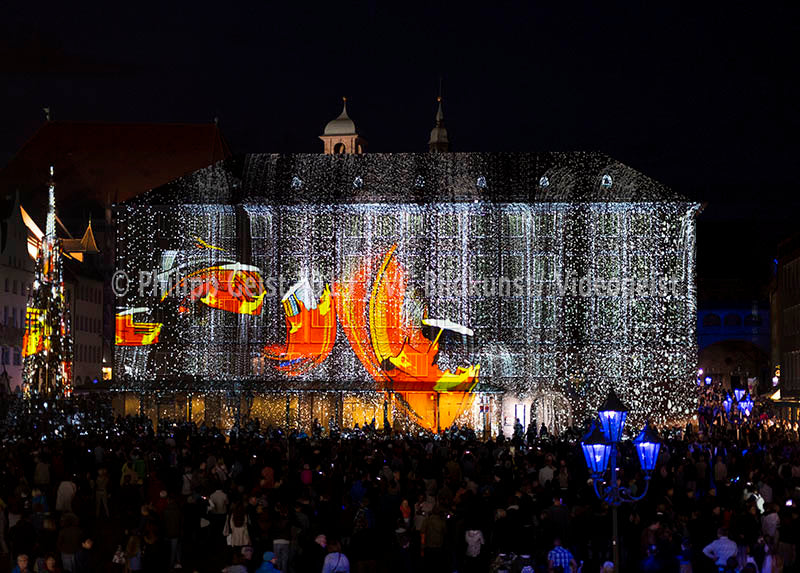 Nürnberg/ Nuremberg Rathaus „Into the Blue“ Blaue Nacht 2017 (signed + Frame)