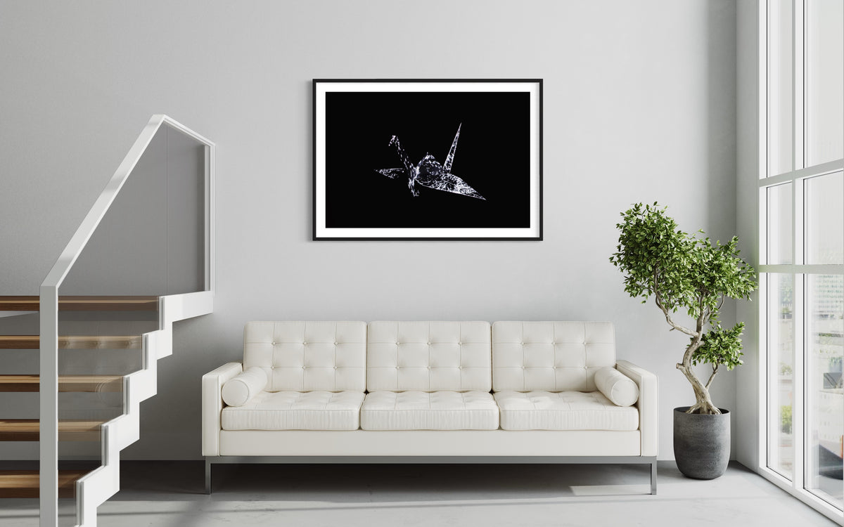 Hidden Places Origami Crane 2020  (signed + Frame)