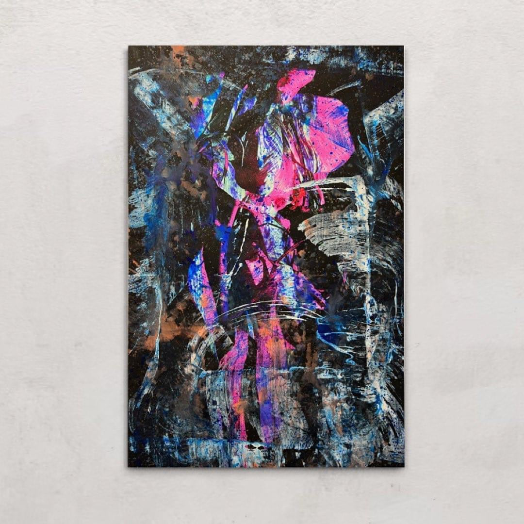 Overpainting Fine Art Print on Canvas 2022  Hidden Places Lilie/ lily Flower 2019 video installation