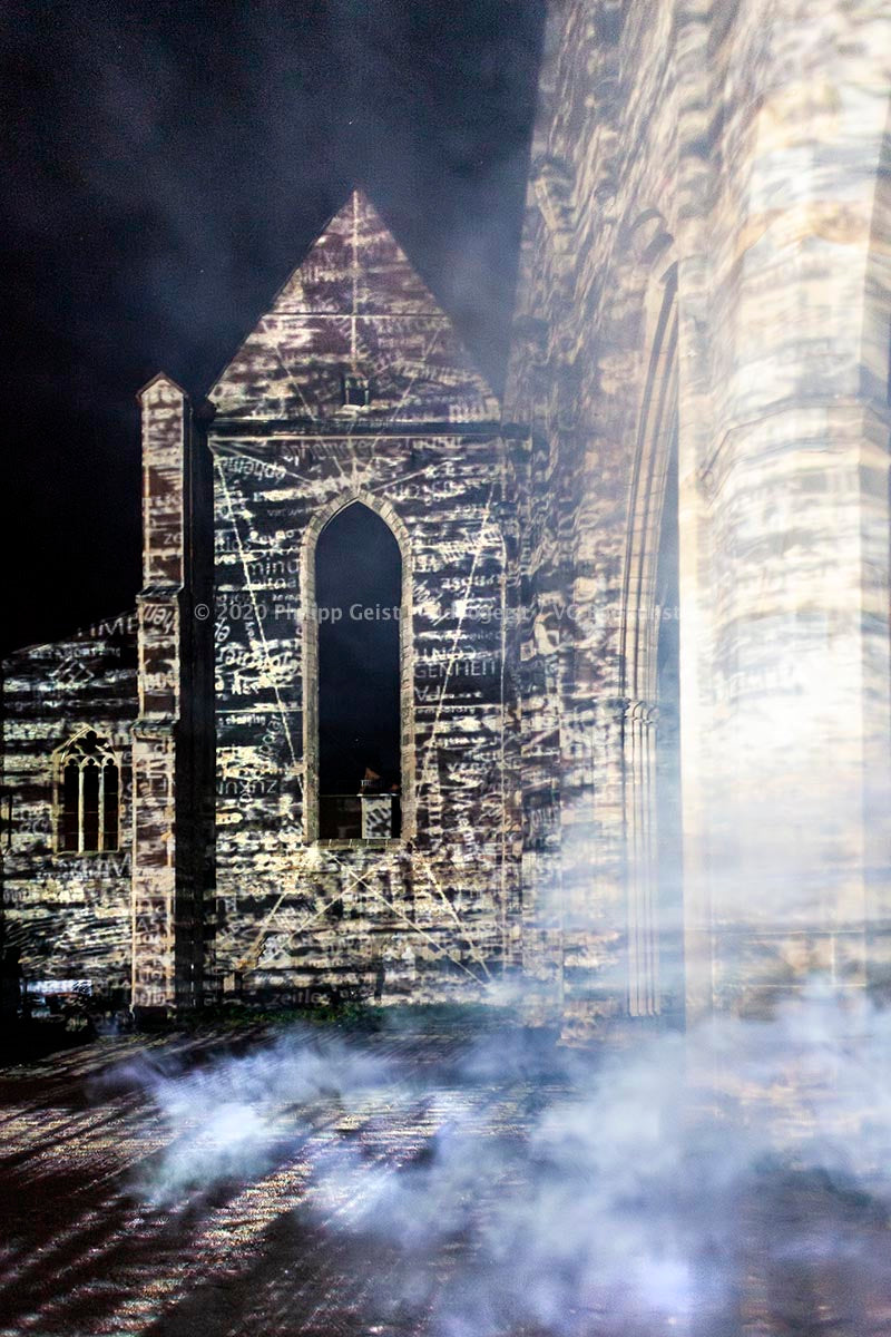 Erfurt Lighting up times - Barfüsserkirche Runie 2012 (signed + Frame)