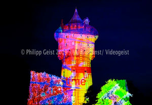 LED Light Frame / Led Leuchtrahmen Cuxhaven Wasserturm Liquid Time 2011 (signed)