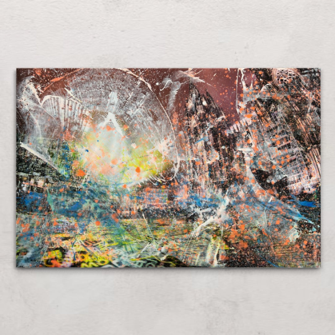 Overpainting on Canvas 2022 // Time Drifts Cologne 2016/2017 video installation