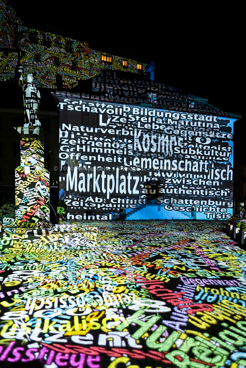 Feldkirch Lichtstadt Alte Dogana & Schattenburg „Feldkirch Fades“ 2018 (signed + Frame)