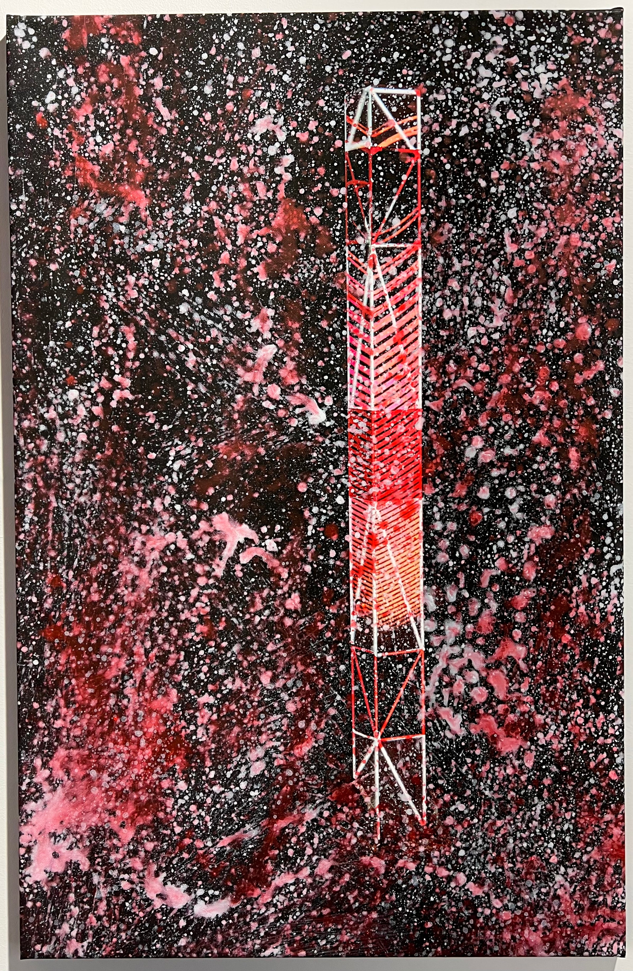 Overpainting Fine Art Print on Canvas 2022  Berlin 2020 Hidden Places // Strassenpfosten/ street post 2020 video Installation