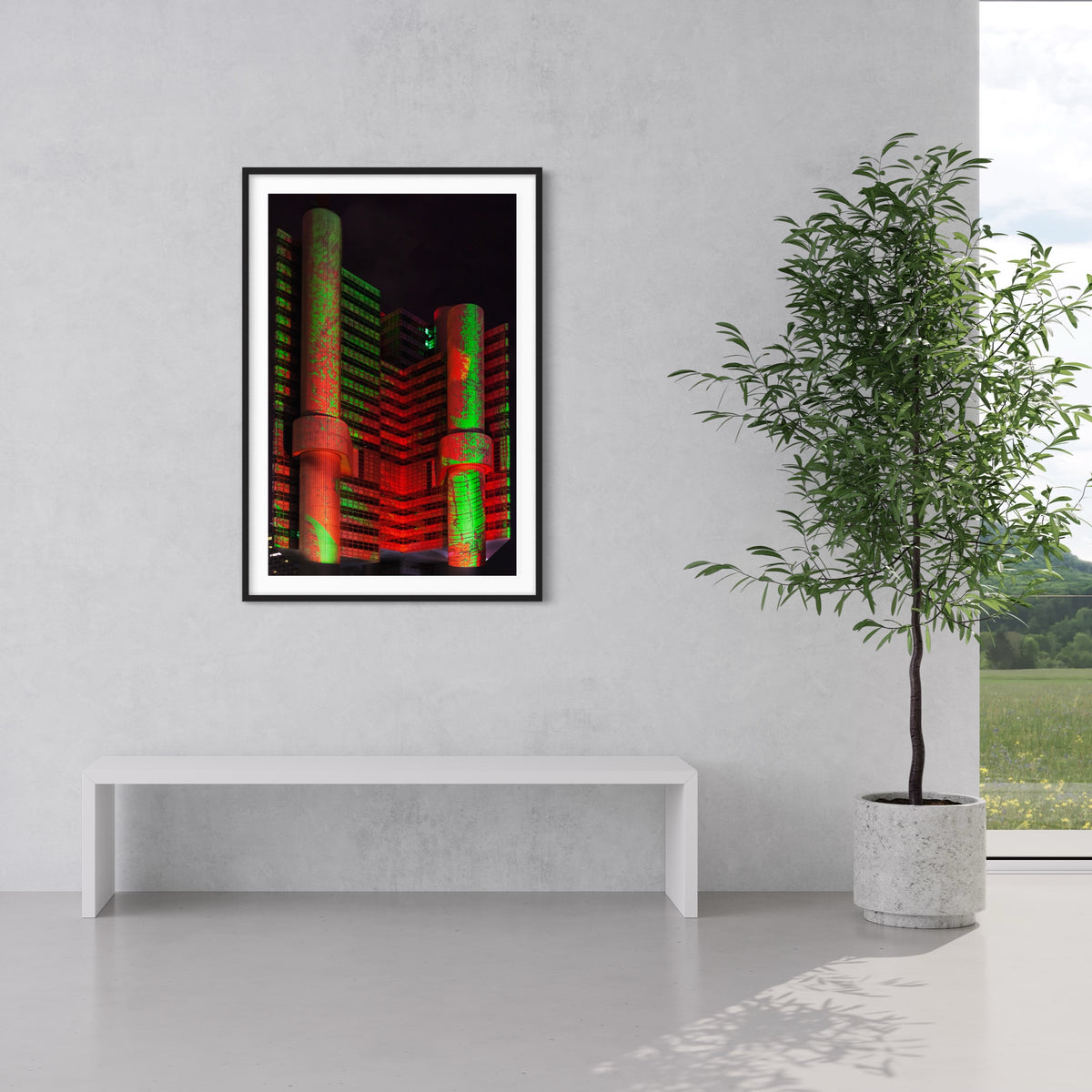 Munich/ München GREEN BUILDING 2015 HVB Tower 2015 (signed + Frame)