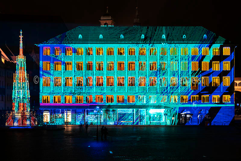 Nürnberg/ Nuremberg Rathaus „Into the Blue“ Blaue Nacht 2017 (signed + Frame)
